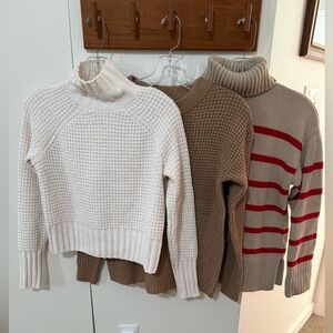 Old navy stripe turtleneck w/2 bonus sweaters!! Sz XS